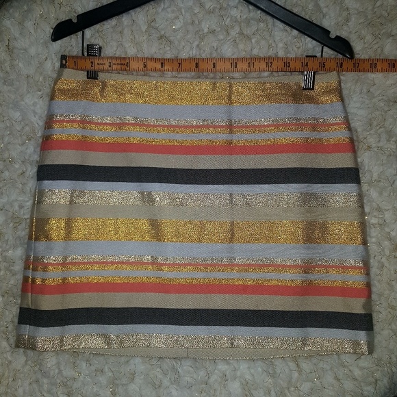 J CREW MINI SKIRT Amazing Metallic Strips - Picture 3 of 7
